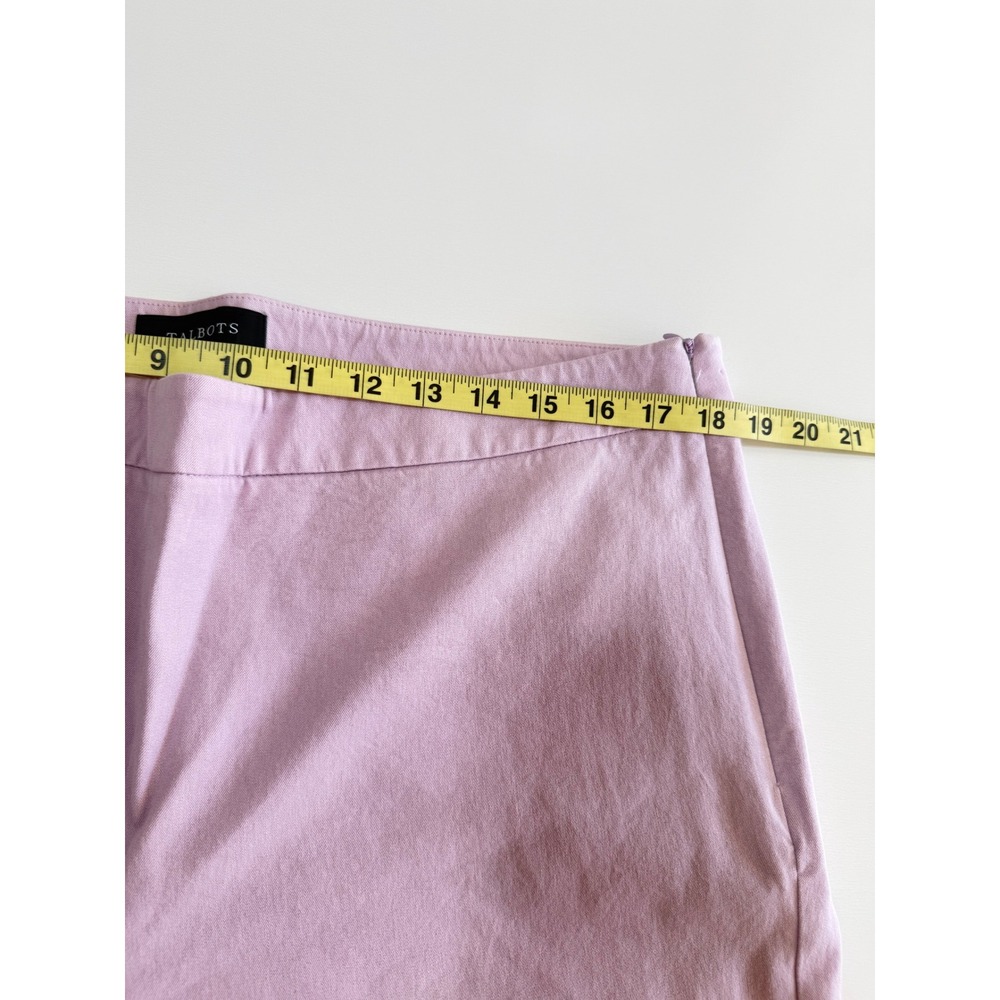 Talbots Chatham Crop Pants Womens 16 Lavender Purple Scallop Hem Side Zip ID245 - Picture 11 of 13